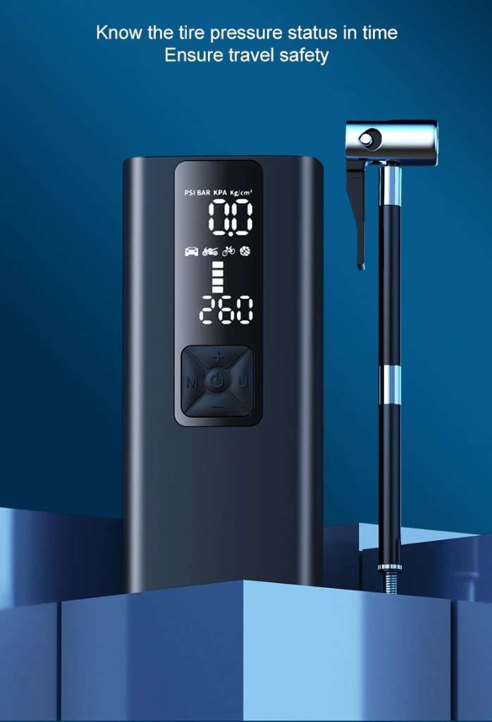 AmazeFan Pompa Ban Elektrik Digital Tire Inflator Portable 12V 6000mAh - P003